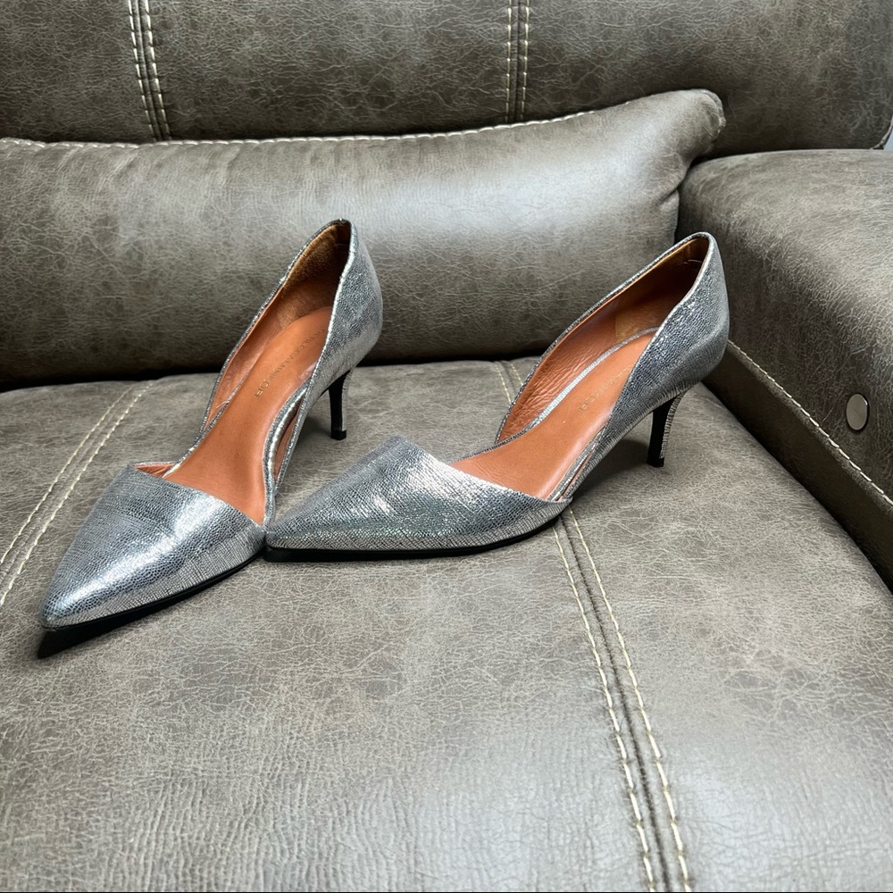 Rebecca Minkoff Silver Kitten Heels